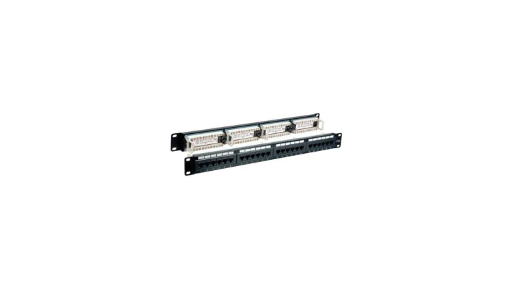 Patch Panel 1U Rack 19 UTP 24x RJ45 Cat5e, czarny