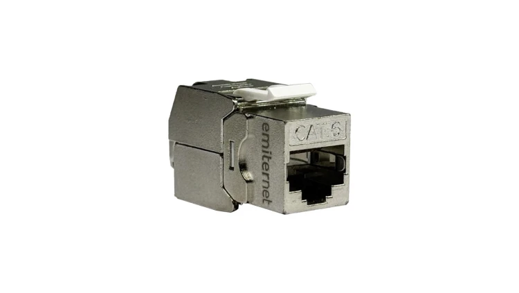 Gniazdo RJ45 STP kat. 6 keystone białe (beznarzędziowe), slim