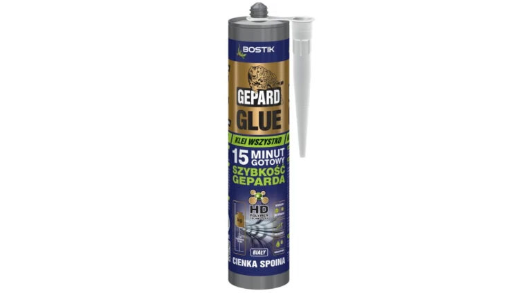 Klej uniwersalny montażowy GEPARD GLUE super szybki, cienka spoina, biały Kartusz 290ml
