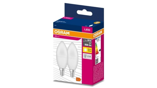 2PAK Żarówka LED E14 B35 7W = 60W 806lm 3000K Ciepła 220 OSRAM VALUE