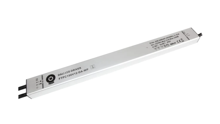 Zasilacz LED 132W 12V 11A meblowy DALI2 Push Dimming IP67 metalowa obudowa FTPC150V12-DA-WP POSPOWER
