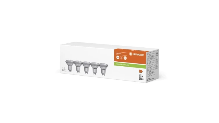 5x Żarówka LED PAR16 GU10 4.3W = 50W 350lm 4000K Neutralna Biała 36 LEDVANCE
