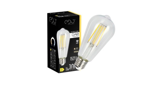 Żarówka dekoracyjna DARI LED Filament 11W, E27, 3000K, 1521lm, 230V, CLEAR ST64, EDO777626 EDO