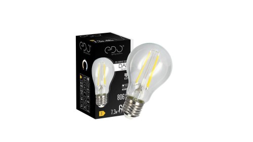 Żarówka dekoracyjna DARI LED Filament 7,3W, E27, 4000K, 806lm, 230V, CLEAR A60, EDO777629 EDO
