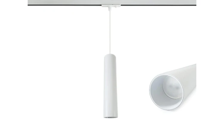 Lampa Szynowa Wisząca 30cm na GU10 Biała Jednofazowa
