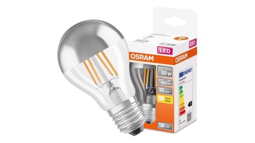 Żarówka LED E27 A60 6,5W = 34W 650lm 2700K Ciepła OSRAM Mirror Silver