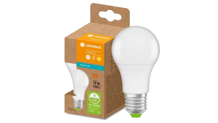 Żarówka LED PCR E27 A60 10W = 75W 1055lm 2700K 200 Eco Recykling Ciepła LEDVANCE
