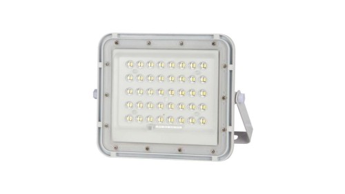Naświetlacz LED SMD 10W 800lm 6400K 6000mAh IP65 biały barwa CW biała zimna z panelem solarnym VT-80W-W V-TAC