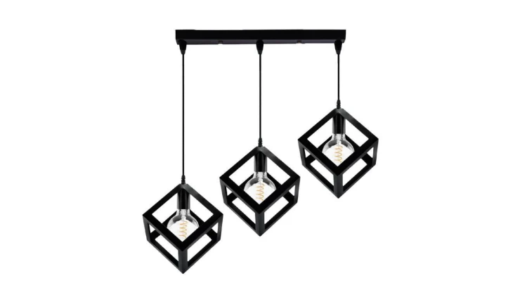 Lampa Wisząca Sufitowa TALUS Geometryczna Zwis Kostka do LED 3x E27 LUMILED