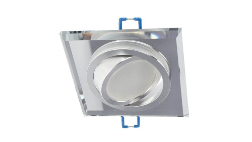 Punktowa oprawa sufitowa wpuszczana CRYSTAL R Silver IP20 kwadratowa szkło srebrna EDO777404