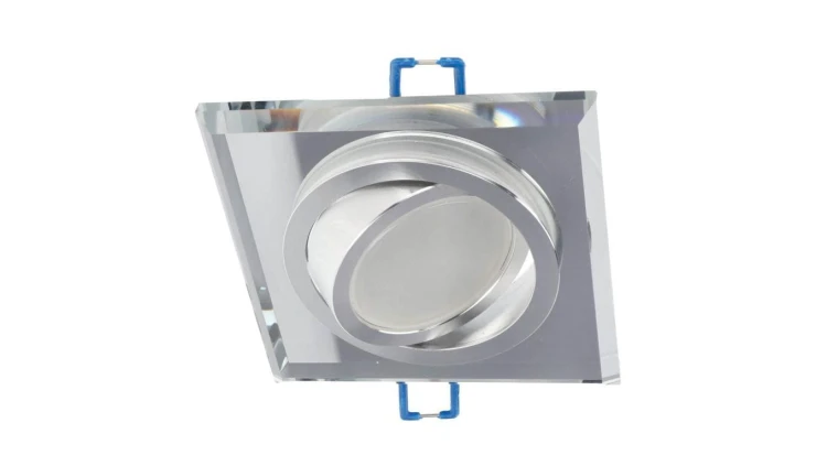 Punktowa oprawa sufitowa wpuszczana CRYSTAL R Silver IP20 kwadratowa szkło srebrna EDO777404