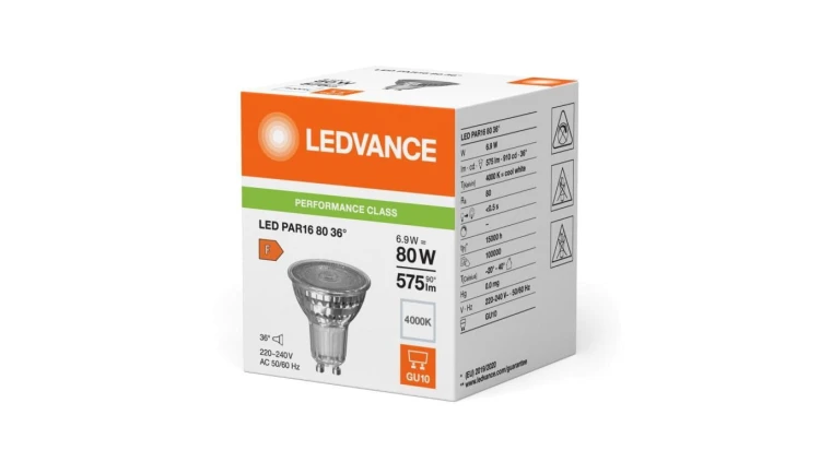Żarówka LED PAR16 GU10 6.9W = 80W 575lm 4000K Neutralna Biała 36 LEDVANCE