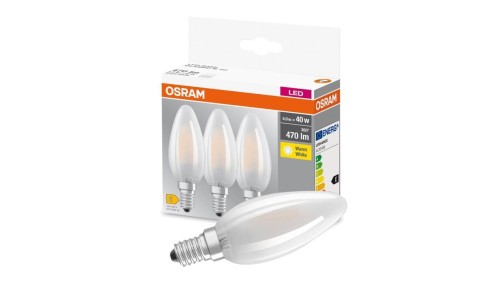 3PAK Żarówka LED E14 B35 4,5W = 40W 470lm 2700K Ciepła 300 Filament OSRAM