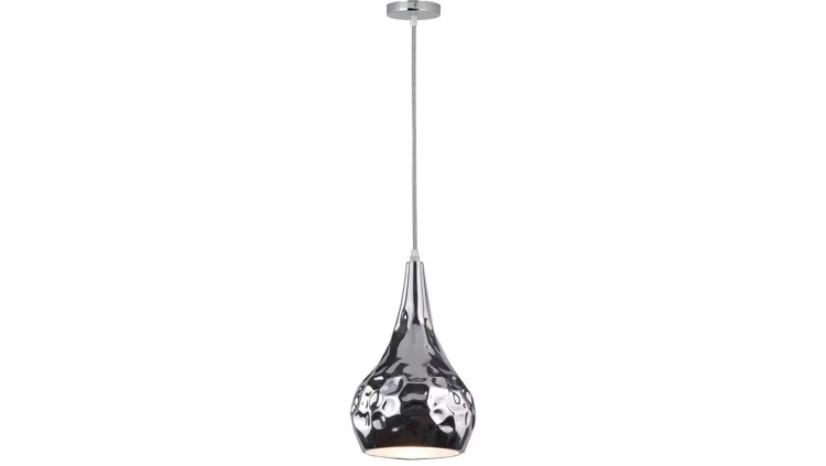 Lampa dekoracyjna wisząca chromowany klosz z przetłoczeniami fi:180mm dł:1000mm E27 max 60W IP20 V-TAC VT-8180-CH