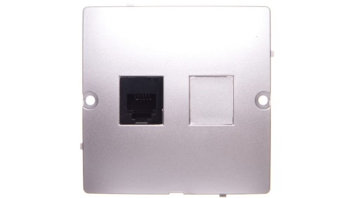 Simon Basic Gniazdo telefoniczne RJ12 srebrny mat BMT1.02/43