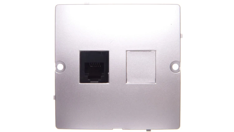 Simon Basic Gniazdo telefoniczne RJ12 srebrny mat BMT1.02/43
