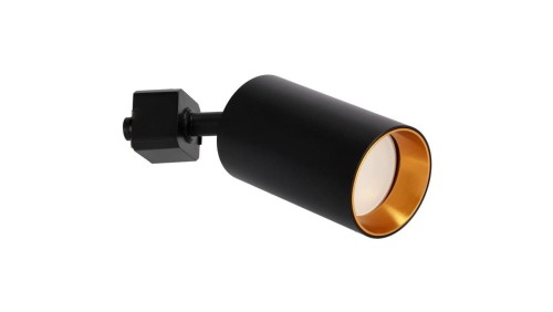Lampa reflektor na szynoprzewód NALGA Tc Black Gold GU10 czarna, pierścień złoty EDO777508 EDO
