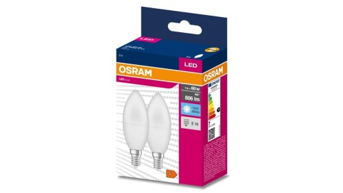 2PAK Żarówka LED E14 B35 7W = 60W 806lm 4000K Neutralna 220 OSRAM VALUE