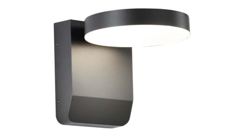 Lampa ścienna okrągła, kinkiet 350st LED 17W 2480lm 3000K czarny barwa WW biała ciepła IP65 V-TAC VT-11020-RD-B