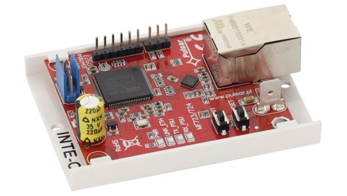 Interfejs Ethernet INTE-C przeznaczony do współpracy z zasilaczami serii EN54C-LCD oraz HPSG3-LCD