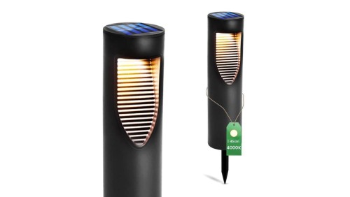 Lampa Solarna Ogrodowa LED Wbijana Słupek 34cm BURGO 4000K IP44 LUMILED