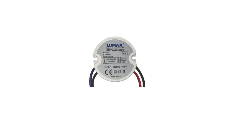 Zasilacz do oświetlenia LED montażowy IP44 30W, 12V, 2.5A, 50x22mm - do Puszki