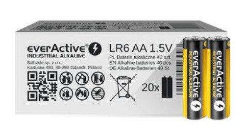 baterie alkaliczne everActive Industrial LR6 / AA - 40 sztuk (pakowane w zgrzewki shrink po 2szt.)