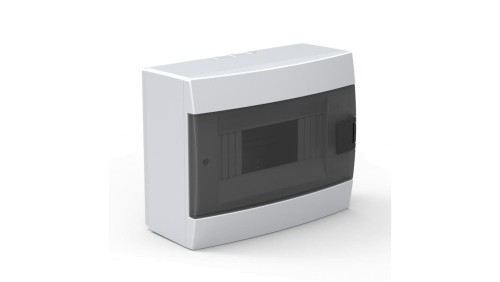 Rozdzielnica natynkowa 8-modułowa 215,5x173,5x104,5mm biała dymna 600.000.800 HOROZ ELECTRIC