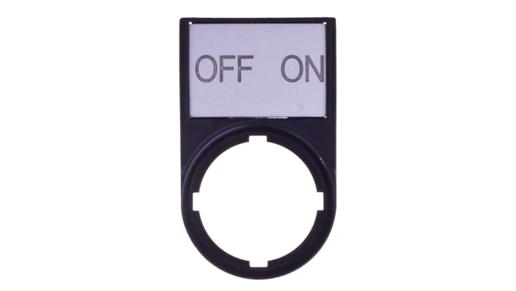 Tabliczka opisowa OFF-ON 50x30mm czarna prostokątna M22S-ST-GB10 216499