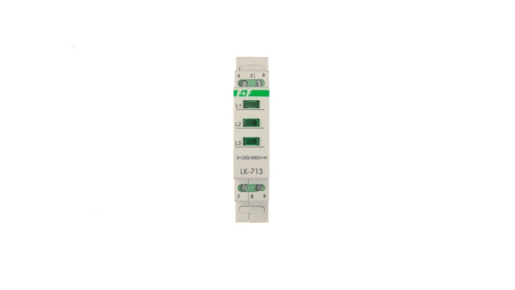 Lampka modułowa 3-fazowa zielona 3x230V+N AC LK-713G
