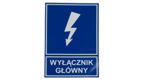 Tabliczka /znak informacyjny/ TZI 52X74S /WYŁĄCZNIK GŁÓWNY/ E04TZ-01041110200 /10szt./