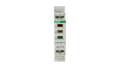 Lampka modułowa 3-fazowa żółta/czerwona/zielona 3x230V+N LK-713K
