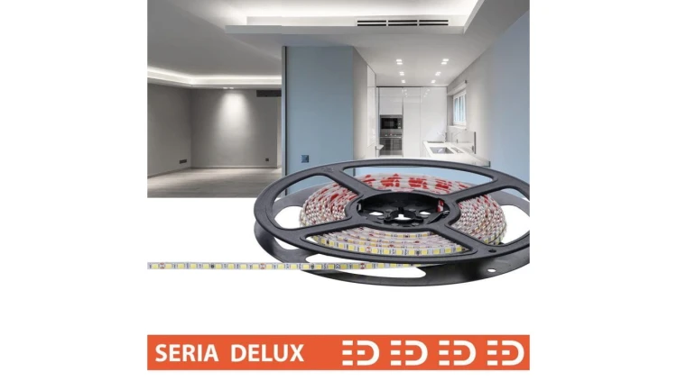 Taśma Delux 24V Slim 4mm LB 160led 6500K 470lm SMD2835 (50) PL7Y