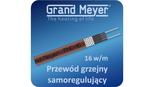 Kabel grzejny samoregulujący ekranowany GRAND MEYER PHC-16, 16W/m