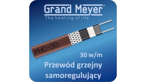 Kabel grzejny samoregulujący ekranowany GRAND MEYER PHC-30, 30W/m