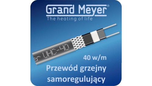 Kabel grzejny samoregulujący ekranowany GRAND MEYER UHC-40, 40W/m