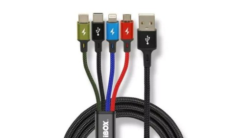 KABEL I-BOX USB 4W1 2XUSB-C, MICROUSB, LIGHTNING
