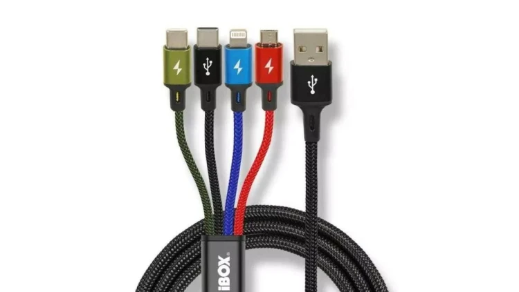 KABEL I-BOX USB 4W1 2XUSB-C, MICROUSB, LIGHTNING