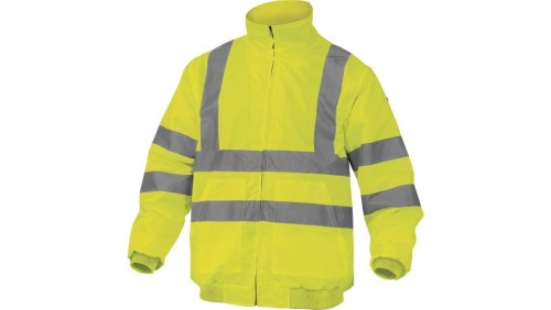 Bluza ostrzegawcza z odpinanymi rękawami z poliestru Oxford powlekanego PU kolor żółty fluo rozmiar L CORP RENHVJAGT