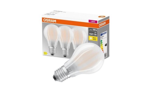 3PAK Żarówka LED E27 A60 11W = 100W 1521lm 4000K Neutralna 300 Filament OSRAM BASE