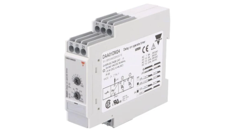 DAA01DM24 Przekaźnik czasowy, 0,1s÷100h, SPDT x2, 250VAC/8A,24VDC/5A, Szczelność: IP20