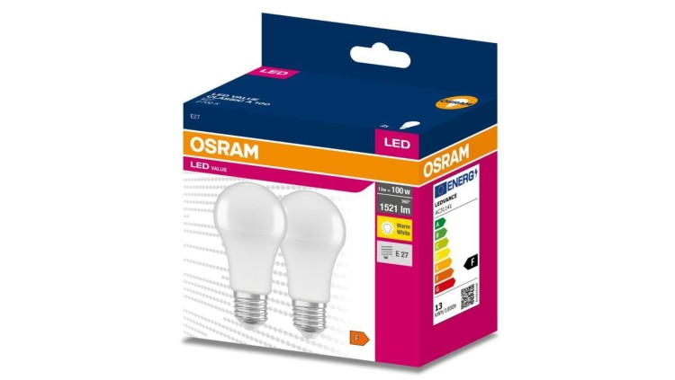 2PAK Żarówka LED E27 A60 13W = 100W 1521lm 2700K Ciepła 200 OSRAM VALUE