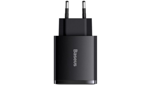 ŁADOWARKA SIECIOWA Baseus Compact Quick Charger CCXJ-E01 30W 2x USB-A 1x USB-C PD 3.0 QC 3.0 CZARNA