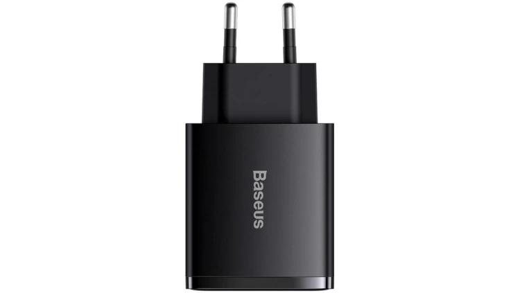 ŁADOWARKA SIECIOWA Baseus Compact Quick Charger CCXJ-E01 30W 2x USB-A 1x USB-C PD 3.0 QC 3.0 CZARNA