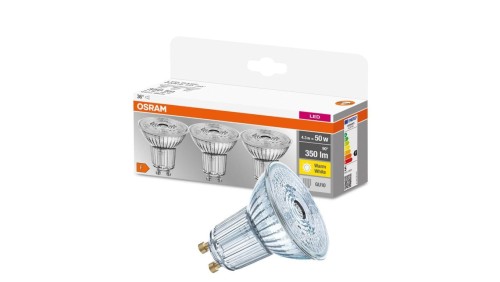 3PAK Żarówka LED GU10 3,6W = 50W 350lm 2700K Ciepła 36 OSRAM Base