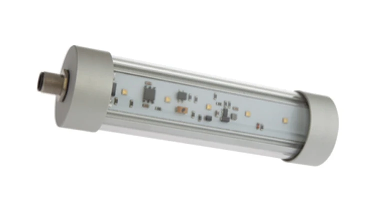 Maszyna świetlna LED fi45 160dł światło białe 6W 1400lx 5000K 22-28V DC złącze M12 4-pinowe IP67 AO000303
