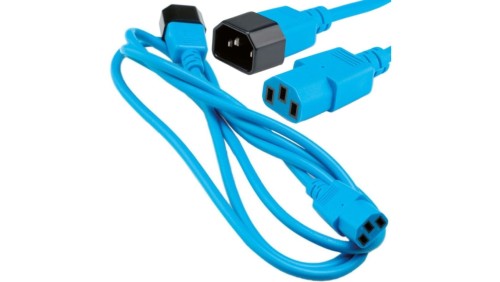 Przedłużacz zasilający 230V IEC320 C14/ C13 1,8m niebieski