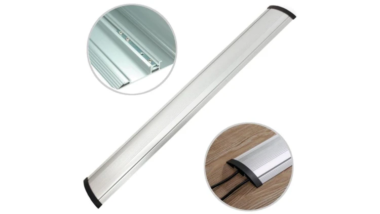 Listwa maskująca przewody TV maskownica napodłogowa naścienna 139x22mm srebrna aluminium 1,1m