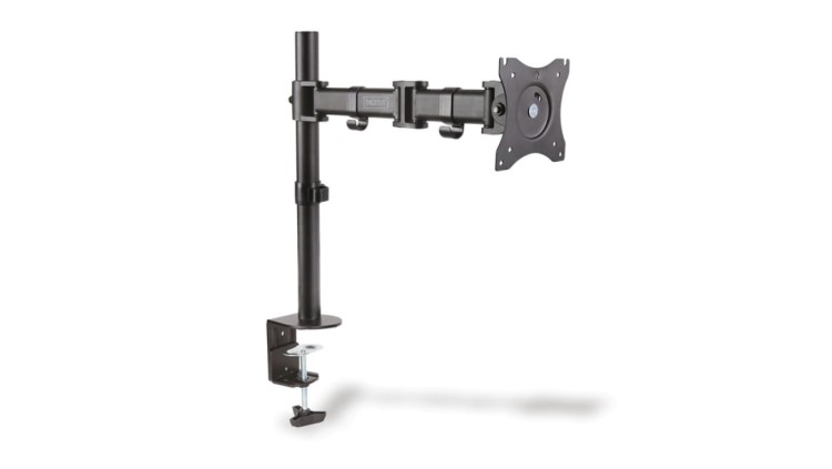 Stojak biurkowy pojedycz z zaciskiem 1xLCD max 27 cali max 8kg uchylno-obrotowy 360st(PIVOT) DA-90361