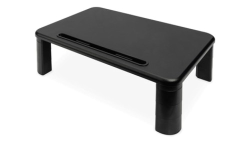 Podstawka pod monitor z drewnianym blatem do 10kg, czarna DA-90458